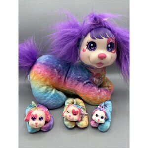 Puppy Surprize Cherry Rainbow Purple Plush w/ 3 Puppies Toy Dog